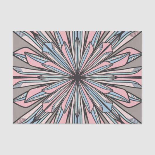 Moderne roze grijze meetkundige Abstracte ventilat Tissuepapier (Voorkant)