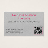 Moderne Roze Grijze QR-code Visitekaartje (Achterkant)