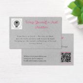 Moderne Roze Grijze QR-code Visitekaartje (Bureau)