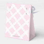 Moderne roze grijze witte dank je bruidsdouche bedankdoosjes (Achterkant)