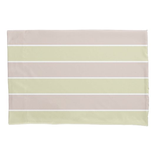 Moderne Roze Groen Strepen Patroon Kussensloop (Voorkant-Links)