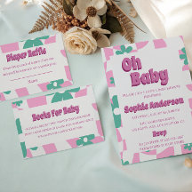 Moderne Roze & Groene Bloemige Luierloterij