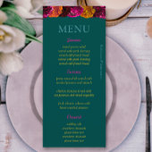 Moderne roze groene gele bloemmotief menu