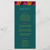 Moderne roze groene gele bloemmotief menu (Voorkant)