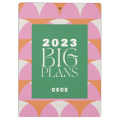 Moderne roze groene geometrische grote plannen klembord (Achterkant)