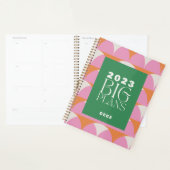 Moderne roze groene geometrische grote plannen planner (Display)