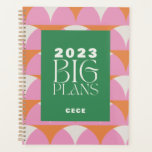 Moderne roze groene geometrische grote plannen planner<br><div class="desc">Moderne roze groene geometrische elegante typografie grote plannen</div>