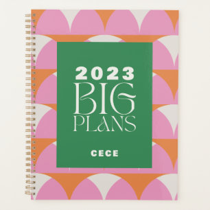 Moderne roze groene geometrische grote plannen planner
