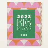 Moderne roze groene geometrische grote plannen planner (Achterkant)