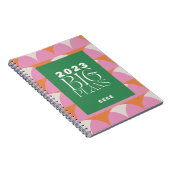 Moderne roze groene geometrische grote plannenplan notitieboek (Rechterzijde)