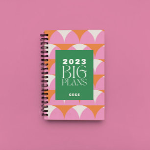 Moderne roze groene geometrische grote plannenplan planner