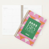 Moderne roze groene geometrische grote plannenplan planner (Display)