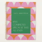 Moderne roze groene geometrische liefde volledig g planner (Voorkant)