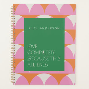 Moderne roze groene geometrische liefde volledig g planner