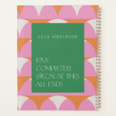 Moderne roze groene geometrische liefde volledig g planner (Achterkant)