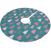 Moderne Roze & Groene Kerst Kerstboom Rok (Gekanteld)