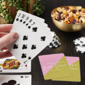 Moderne Roze Groene Kleurblok Aangepaste Bruilofts Pokerkaarten (Insitu)