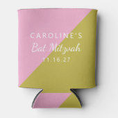 Moderne roze groene kleurenblok Aangepaste bat Mit Blikjeskoeler (Voorkant)