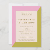 Moderne roze groene meetkunde in één keer kaart (Voorkant)