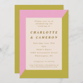 Moderne roze groene meetkunde in één keer kaart (Voorkant / Achterkant)