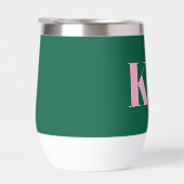 Moderne Roze Groene Monogram Beginletters Geperson (Rechts)