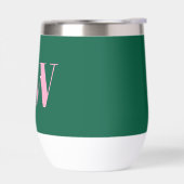 Moderne Roze Groene Monogram Beginletters Geperson (Links)