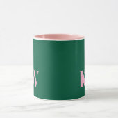 Moderne Roze Groene Monogram Beginletters Geperson Mok (Midden)