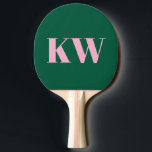 Moderne Roze Groene Monogram Beginletters Geperson Tafeltennisbatje<br><div class="desc">Dit gepersonaliseerde pickleball-paddle heeft stijlvolle serif-beginletters in zacht roze tegen een rijke bosgroene achtergrond voor een look die schoon, zelfverzekerd en modern is. De klassieke monogramopmaak geeft het een preppy, enigszins vintage gevoel dat nog steeds fris en actueel aanvoelt. Een geweldige keuze voor spelers die tijdloze stijl met een persoonlijke...</div>