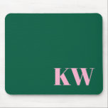 Moderne Roze Groene Monogram Eerste Letters Gepers Muismat<br><div class="desc">Moderne Roze en Groene Monogram Eerste Letters Gepersonaliseerde Muismat</div>