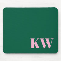 Moderne Roze Groene Monogram Eerste Letters Gepers