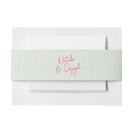 Moderne Roze Groene Retro Whimsical Heldere Bruilo Uitnodigingen Wikkel