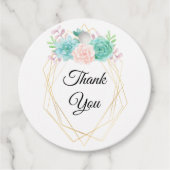 Moderne Roze & Groene Succulenten Dank u Bedankjes Labels (Voorkant)