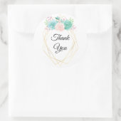 Moderne Roze & Groene Succulenten Dank u Ronde Sticker (Tas)