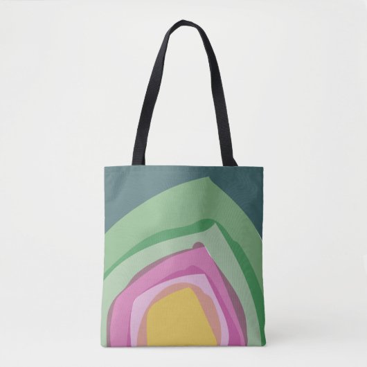 Moderne roze groene Waterverf Tote Bag (Voorkant)