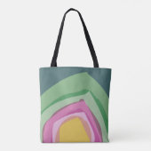 Moderne roze groene Waterverf Tote Bag (Achterkant)