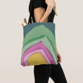 Moderne roze groene Waterverf Tote Bag (Dichtbij)