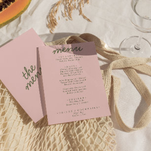Moderne Roze Groene Whimsicalische Zomerpret Bruil Menu