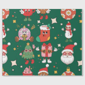 Moderne Roze Groovy Kerstmis Cadeaupapier (Vlak)