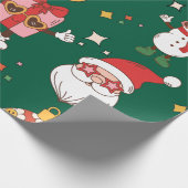 Moderne Roze Groovy Kerstmis Cadeaupapier (Hoek)