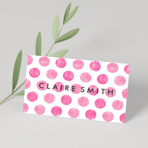 Moderne roze grote trendy stippen patroon bakkerij visitekaartje
