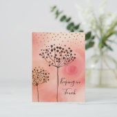 Moderne roze gulden in aanraking briefkaart (Staand voorkant)