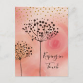 Moderne roze gulden in aanraking briefkaart (Voorkant)