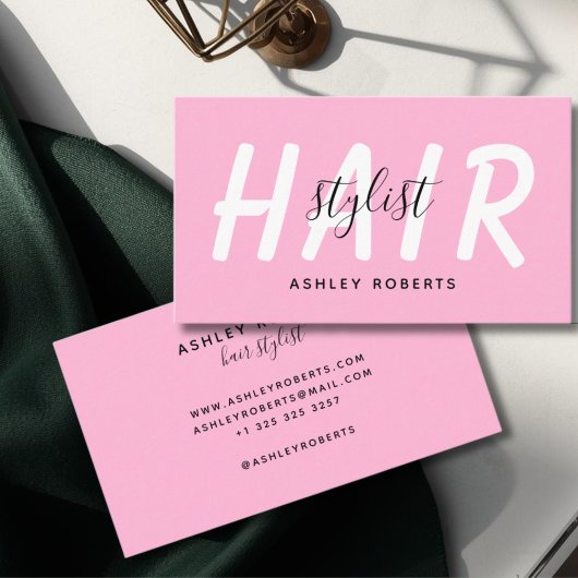 Moderne roze haarstilroze visitekaartje