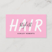Moderne roze haarstilroze visitekaartje (Voorkant)