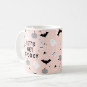 Moderne roze halloween Laten we spektachtig worden Koffiemok (Voorkant links)