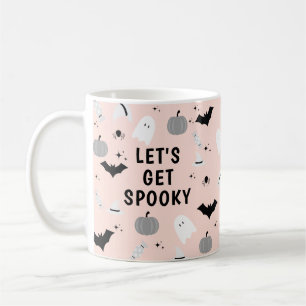 Moderne roze halloween Laten we spektachtig worden Koffiemok