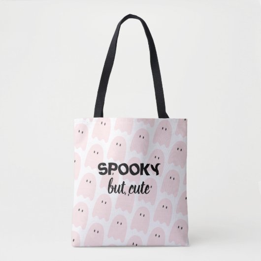 Moderne roze halloween Spooky but Cute Tote Bag (Voorkant)