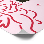 Moderne Roze Handgetekende 'Hoe oud was de bruid?' Poster (Hoek)