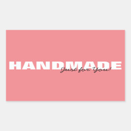 Moderne roze handleiding, alleen voor uw bedrijf o rechthoekige sticker