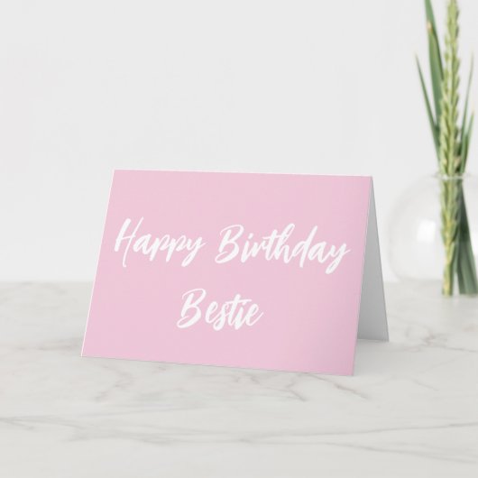 Moderne roze Happy Birthday White Script Kaart (Voorkant)